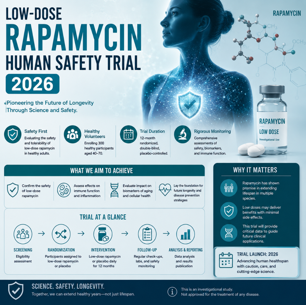Low-Dose Rapamycin Human Safety Trial 2026